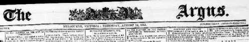 Header from the Melbourne Argus-August 14th 1851