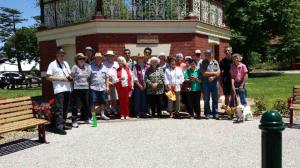 Mayor and people of beaufort in front of rotunda. Dulcie in centre.