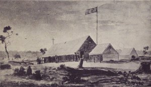 St Alipius tent school, by Eugene Von Guerard. Ballarat Historical Society Collection. Ballarat Gold Museum.